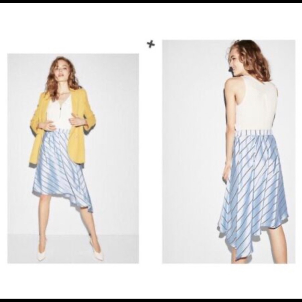 Satin asymmetrical skirt